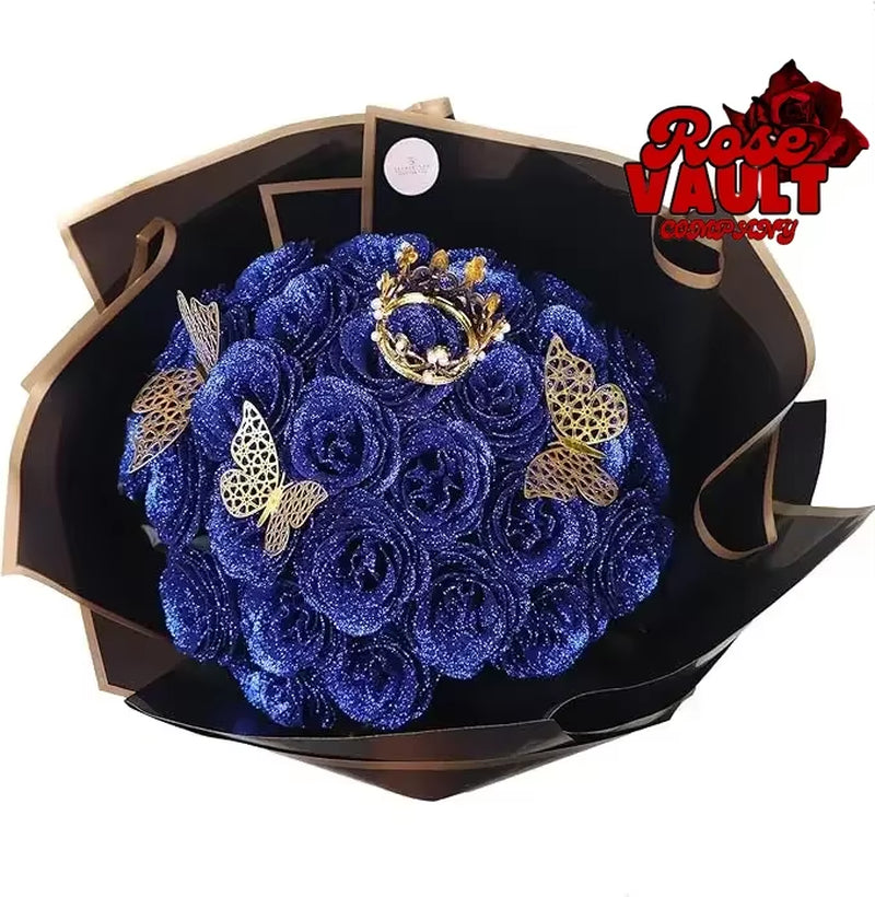 Valentine'S Day DIY Glitter Butterfly s Bouquet Christmas Everlasting Shiny Artificial Anniversary Wedding Gifts for Women