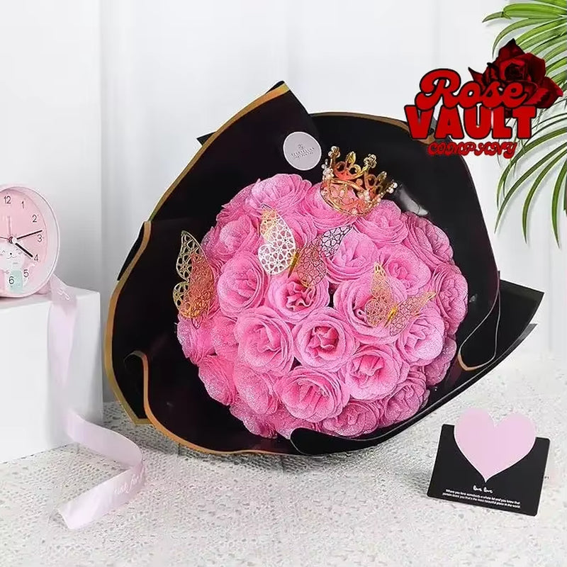 Valentine'S Day DIY Glitter Butterfly s Bouquet Christmas Everlasting Shiny Artificial Anniversary Wedding Gifts for Women