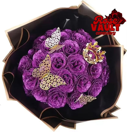 Valentine'S Day DIY Glitter Butterfly s Bouquet Christmas Everlasting Shiny Artificial Anniversary Wedding Gifts for Women