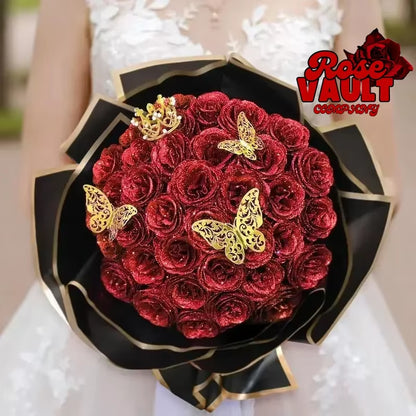Valentine'S Day DIY Glitter Butterfly s Bouquet Christmas Everlasting Shiny Artificial Anniversary Wedding Gifts for Women